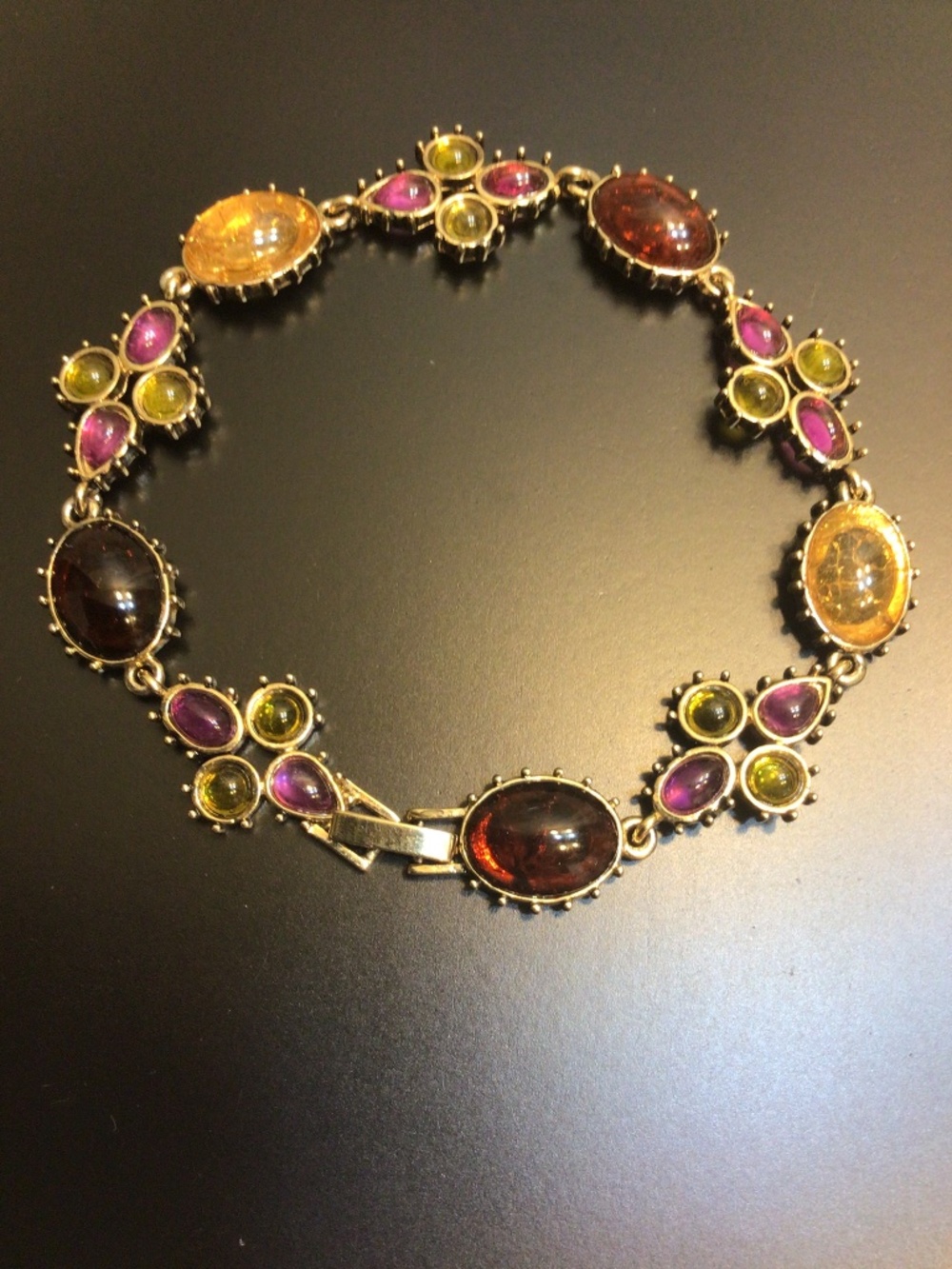 Vintage Monet French-style "Poured Glass" (Gripoix) Link Bracelet